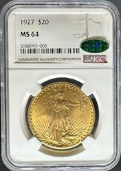 1927 $20 St Gaudens MS64 NGC CAC