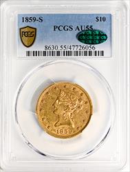 1859-S LIBERTY HEAD $10