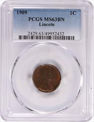 1909 Lincoln Cent MS63BN PCGS