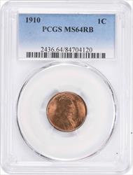 1910 Lincoln Cent MS64RB PCGS