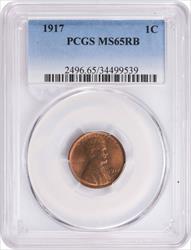 1917 Lincoln Cent MS65RB PCGS