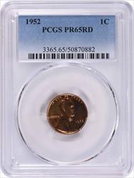 1952 Lincoln Cent PR65RD PCGS