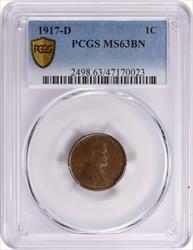 1917-D Lincoln Cent MS63BN PCGS