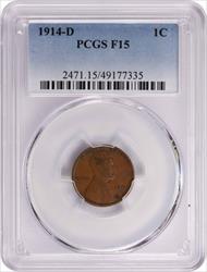 1914-D Lincoln Cent F15 PCGS