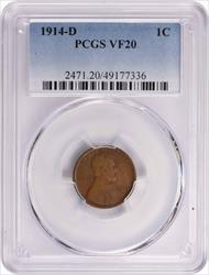 1914-D Lincoln Cent VF20 PCGS