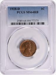 1928-D Lincoln Cent MS64RB PCGS