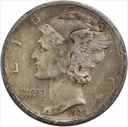 1924-S Mercury Silver Dime EF Uncertified