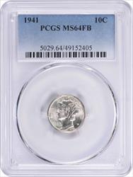 1941 Mercury Silver Dime MS64FB PCGS