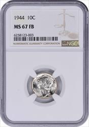 1944 Mercury Silver Dime MS67FB NGC