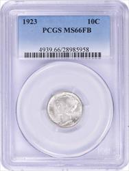 1923 Mercury Silver Dime MS66FB PCGS