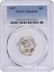 1937 Mercury Silver Dime MS65FB PCGS