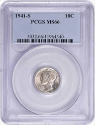 1941-S Mercury Silver Dime MS66 PCGS