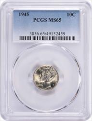 1945 Mercury Silver Dime MS65 PCGS