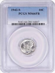 1942-S Mercury Silver Dime MS66FB PCGS