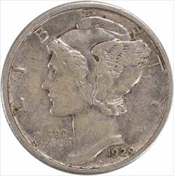 1929 Mercury Silver Dime Choice EF Uncertified