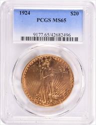 1924 $20 Gold St. Gaudens MS65 PCGS