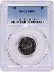 1951 Jefferson Nickel PR67 PCGS