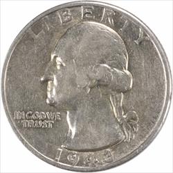 1943-D Washington Silver Quarter AU Uncertified