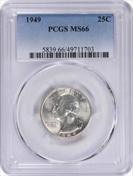 1949 Washington Silver Quarter MS66 PCGS