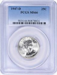 1947-D Washington Silver Quarter MS66 PCGS