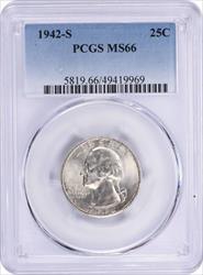 1942-S Washington Silver Quarter MS66 PCGS