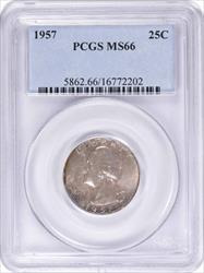 1957 Washington Silver Quarter MS66 PCGS