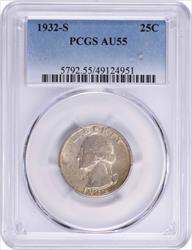 1932-S Washington Silver Quarter AU55 PCGS