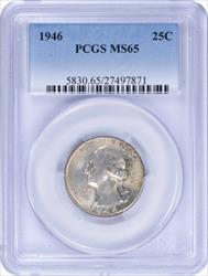 1946 Washington Silver Quarter MS65 PCGS