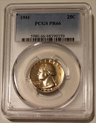 1941 Washington Quarter PR66 PCGS Toning Low Proof Mintage