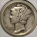 1921 Mercury Dime, PCGS/CAC VF-25, Scarce CAC