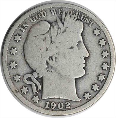 1902 Barber Silver Half Dollar Choice VG Uncertified