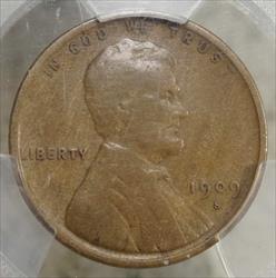1909-S Lincoln Cent, Semi Key Date, Fine+, PCGS Fine-15