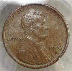 1910-S Lincoln Cent, Choice Almost Uncirculated PCGS AU-58BN, Nice Color