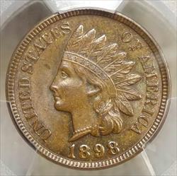 1898 Indian Cent, Choice Uncirculated PCGS MS-63BN, Nice Color