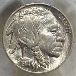 1914 Buffalo Nickel, Choice Uncirculated PCGS MS-63, Flashy Original BU