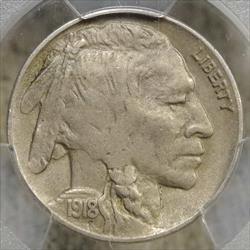 1918-D Buffalo Nickel, Extremely Fine, PCGS XF-40, Better Date