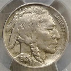 1918-D Buffalo Nickel, Choice Almost Uncirculated, Well Struck, PCGS Certified