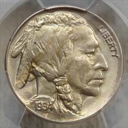 1934 Buffalo Nickel, Gem Uncirculated PCGS MS-65