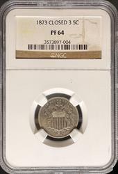 1873 Shield Nickel Closed 3 PF64 NGC