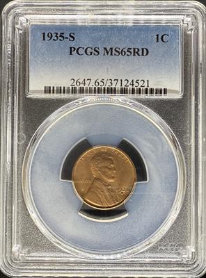 1935-S Lincoln Cent MS65RD PCGS