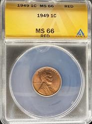 1949 Lincoln Cent MS66RD ANACS