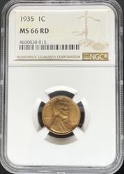 1935 Lincoln Cent MS66RD NGC