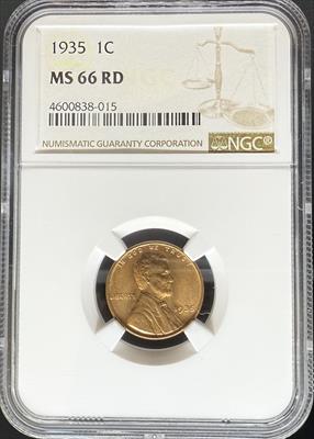 1935 Lincoln Cent MS66RD NGC