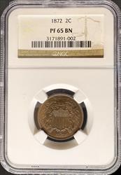 1872 Two Cent PF65BN NGC