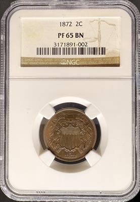 1872 Two Cent PF65BN NGC
