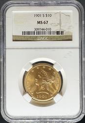 1901-S $10 Liberty MS67 NGC