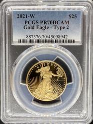 2021-W G$25 Eagle PR70DCAM PCGS