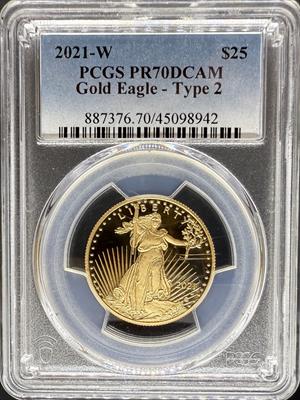 2021-W G$25 Eagle PR70DCAM PCGS