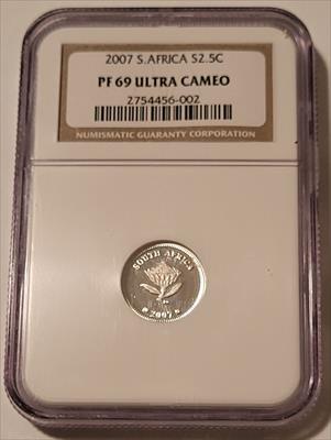 South Africa 2007 Silver 2 1/2 Cents International Polar Year Proof PF69 UC NGC Low Mintage