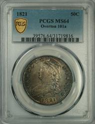 1821 Capped Bust Half Dollar MS64 PCGS 1-101A